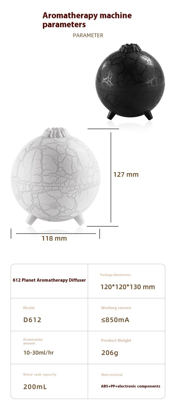 Creative Planet Colorful Atmosphere Lamp USB Humidifier 200ML Water Tank Can Add Essential Oil Household Mini Aroma Diffuser - Image 2
