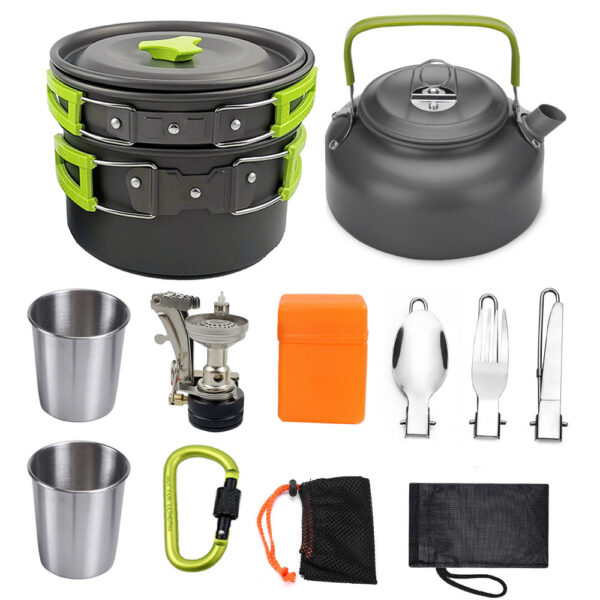 Camping Cookware Kit Outdoor Cooking Set Aluminum Equipment Outdoor Pot Travel Tableware Kitchen Hiking Picnic BBQ - Image 7