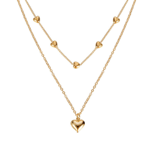 Double-layer Heart Pendant Fine Chain - Image 4