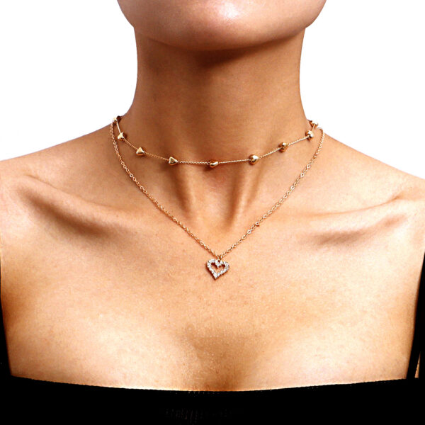 Double-layer Heart Pendant Fine Chain - Image 5